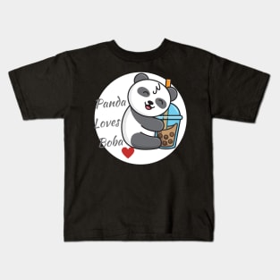 Boba Lover - Happy Panda Kids T-Shirt